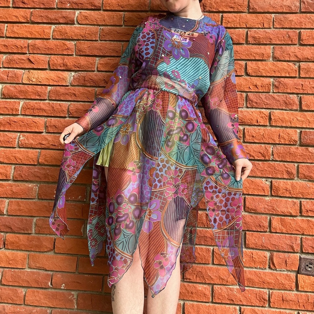 Fairycore sheer patterned dress